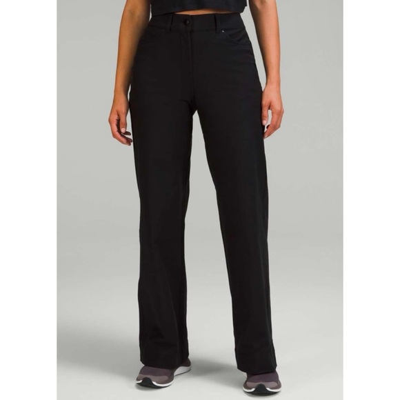 LULULEMON Black City Sleek 5 Pocket Wide-Leg High Rise Pant - Picture 1 of 7